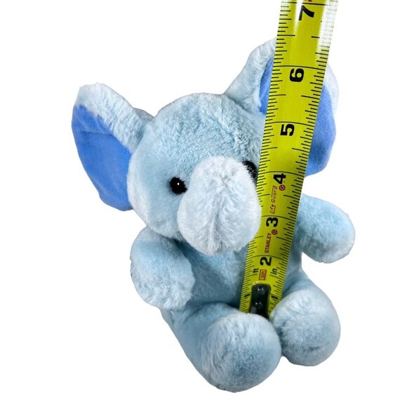 RUSS BERRIE Vtg Plush Blue Elephant Rattle Babies 6" Stuffed Animal Toy Korea - Picture 2 of 7